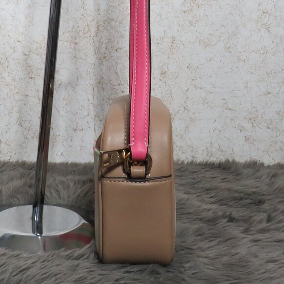 Coach Mini Jamie Camera Bag with Plaid Print (Pink) - Picture 4 of 6